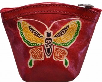 arpera butterfly printed red coin pouch C11405-3B