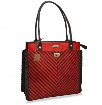 arpera stripes red leather handbag C11340-3A