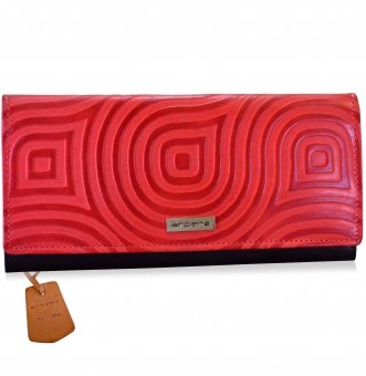  arpera abstract Genuine Leather wallet    |  red |C11527-3   