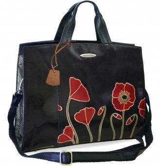 arpera Floral Genuine Leather laptop  bag Black C11010-1B            