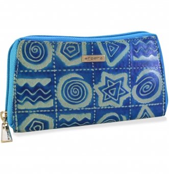 arpera Sofia Leather pouch purse blue C11559-71